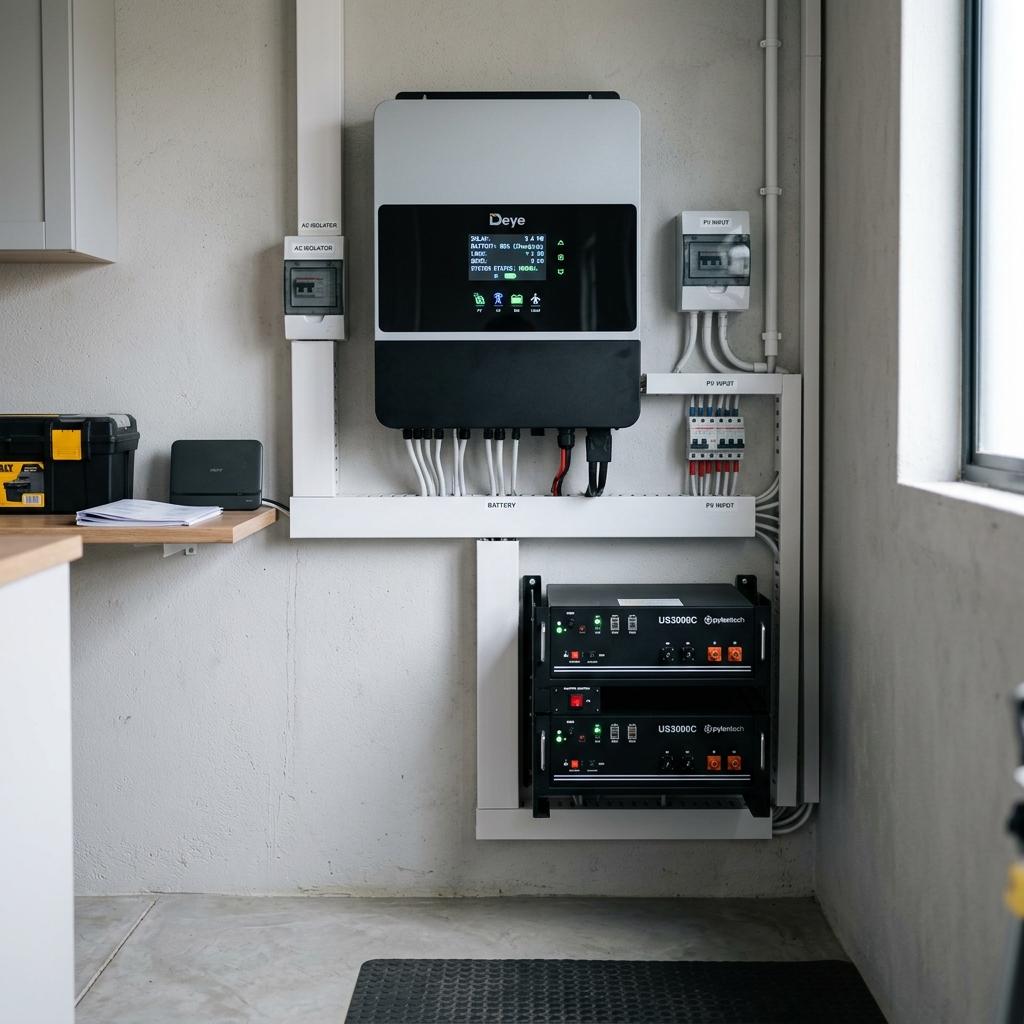Hybrid solar system combining grid export and battery backup